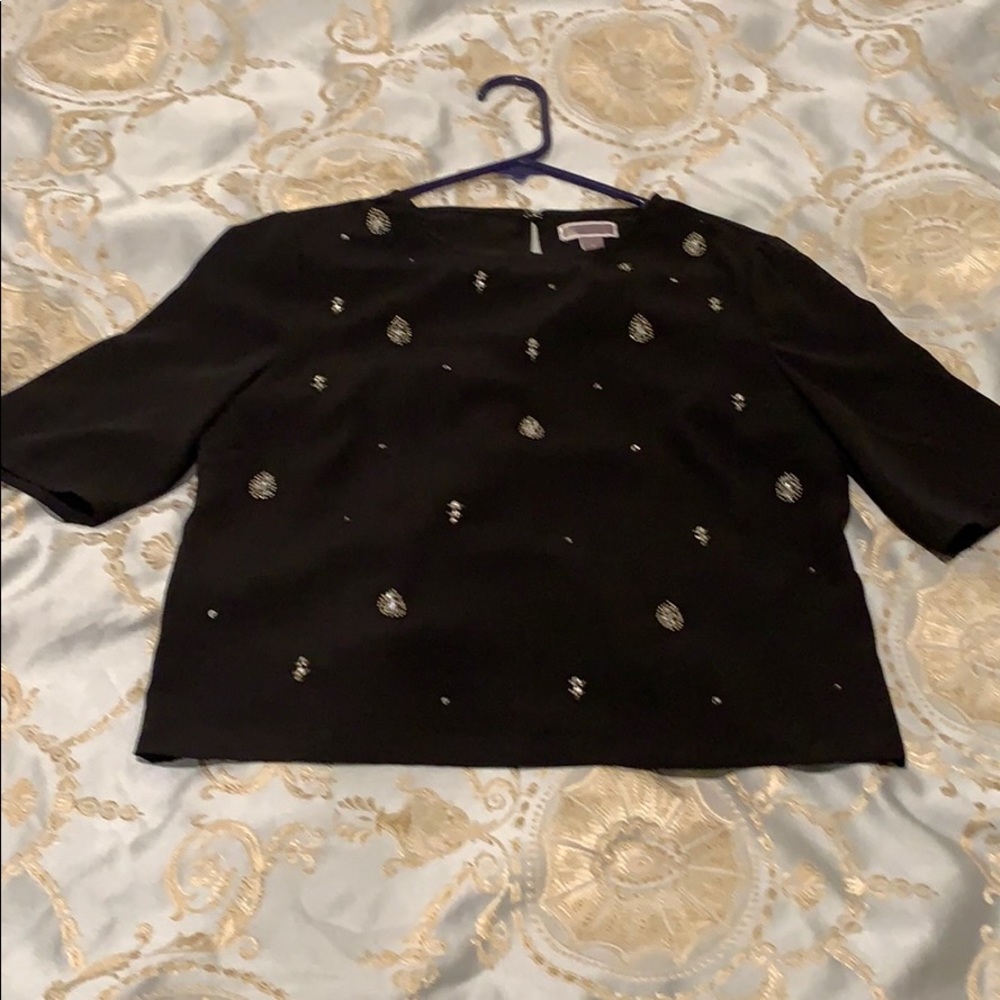 Black dressy crop top
